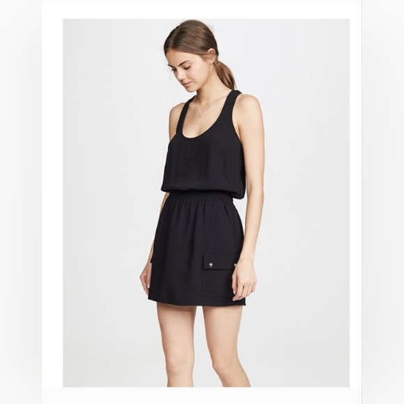 AMANDA UPRICHARD Shopbop Black Cargo Pocket Racerback Mini Dress - Size Large - Picture 3 of 15